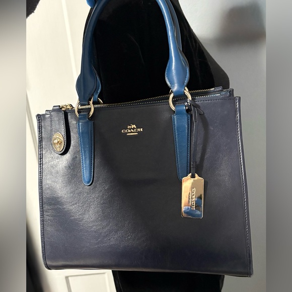 Coach Crosby Carryall Blue with Embossed Snakeskin, Retired - Picture 5 of 17